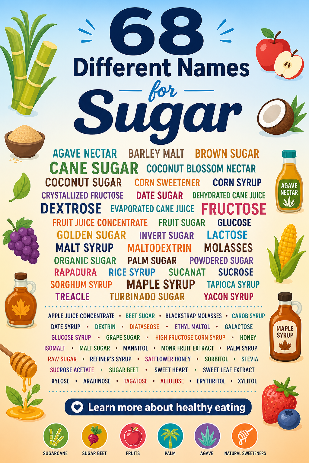 68 Different Names For Sugar