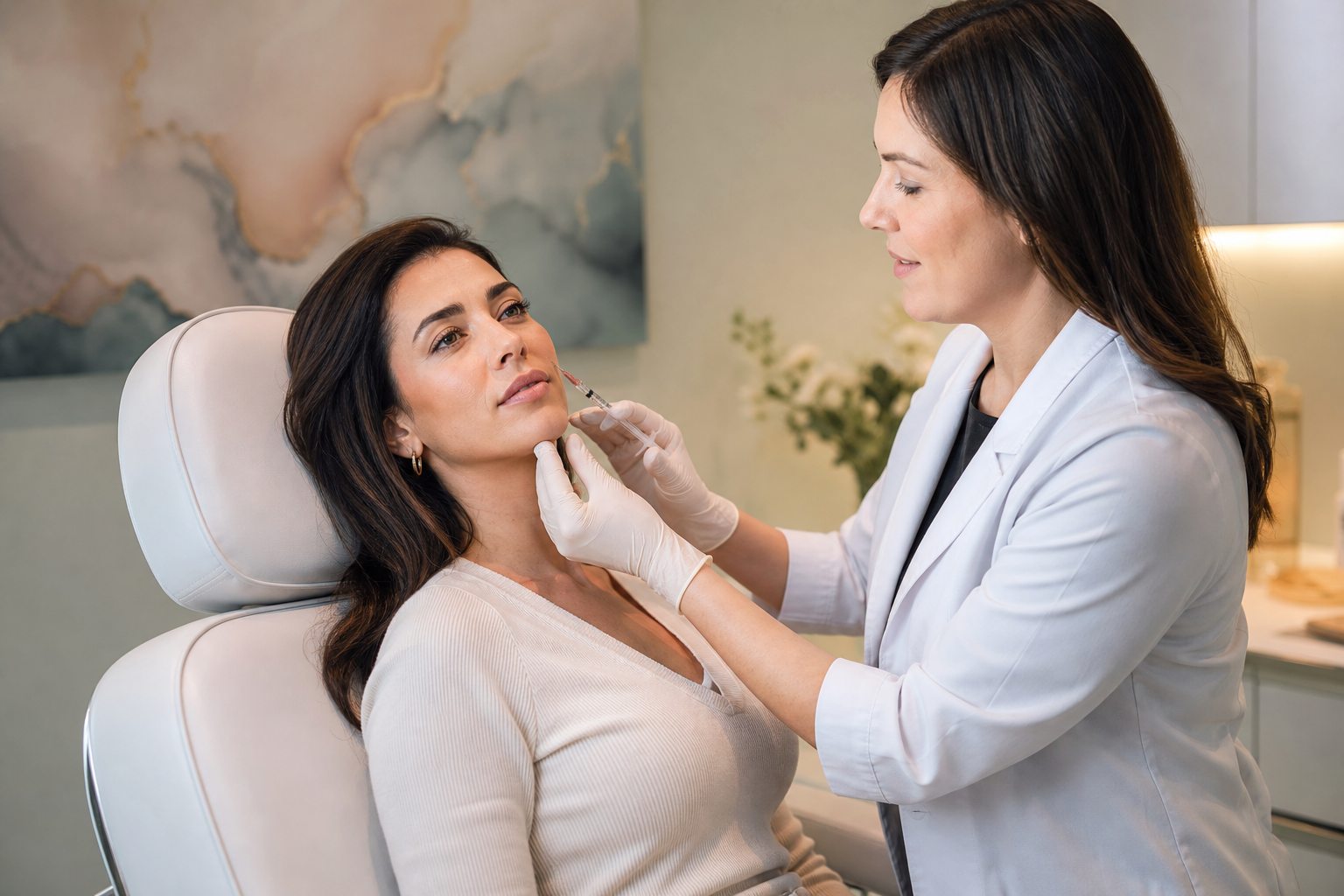 Woman Receiving Facial Filler Treatment