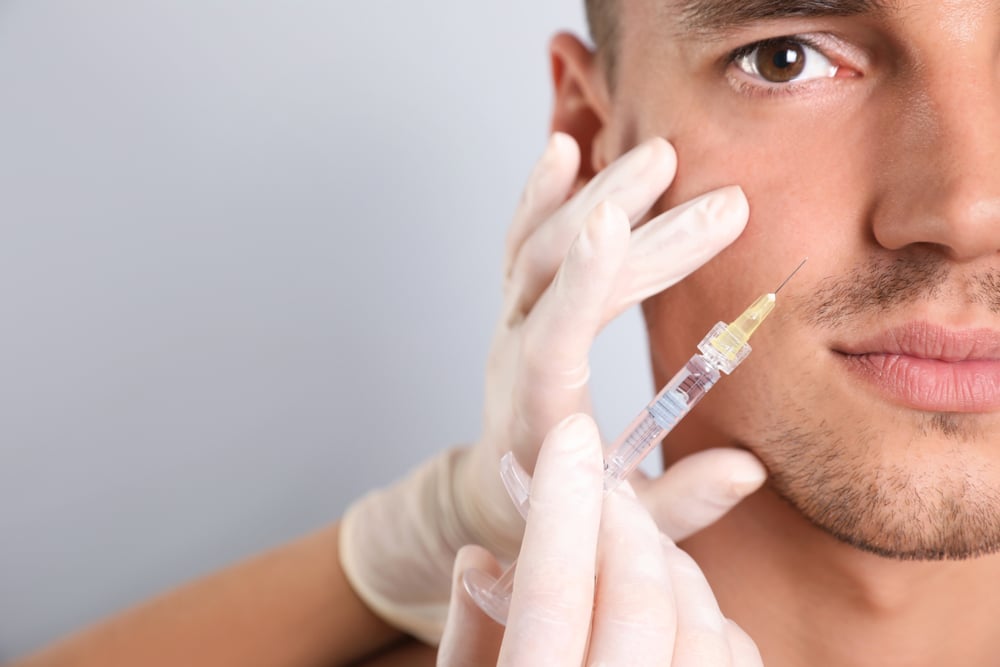 Man getting dermal fillers